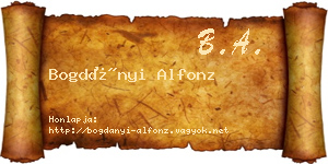 Bogdányi Alfonz névjegykártya